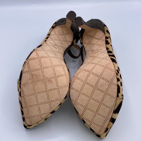 New L.A.M.B. Pounce Leopard Print Calf Hair Asymmetrical D'orsay Platform Pump 7 - Picture 13 of 14